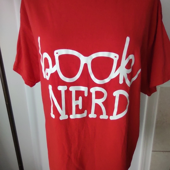 Gildan Red Book Nerd T-Shirt L - Picture 2 of 6